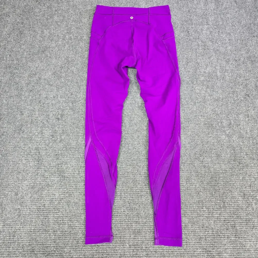 Lululemon Free Flow Tight Womens 8 Tender Violet Full-On Luon Yoga Leggings